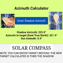 Solar compass web app that woeks together with an extetnal protractor